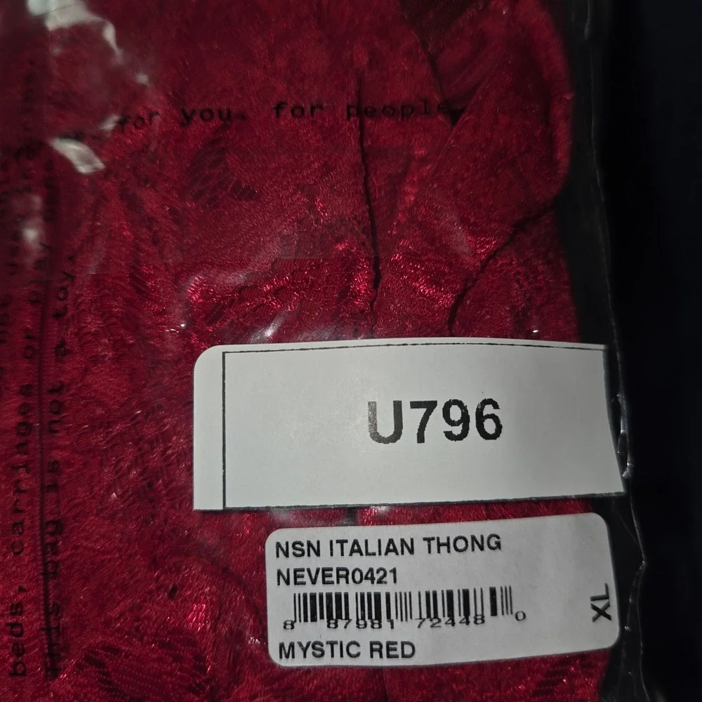 Cosabella Italian Mystic Red Lace Mid-Rise Men's Thong Stretch Underwear